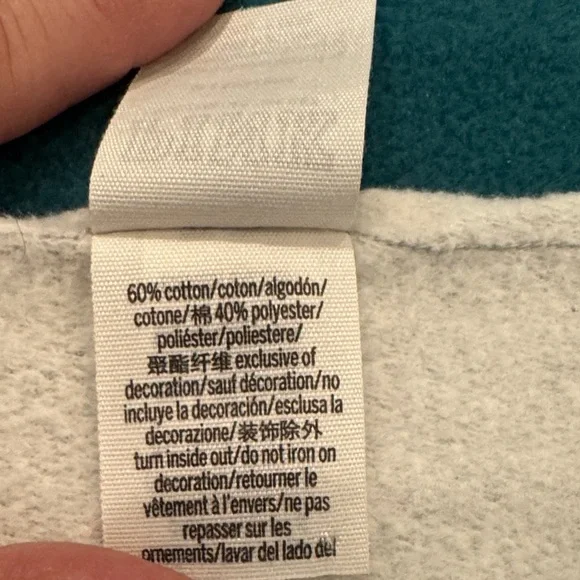 PINK Victoria's Secret Light Gray Everyday Lounge Open Neck Crew. Size Med - Picture 3 of 6